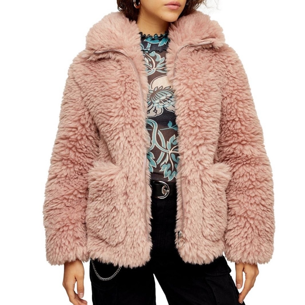 Topshop Faux Fur Borg Jacket